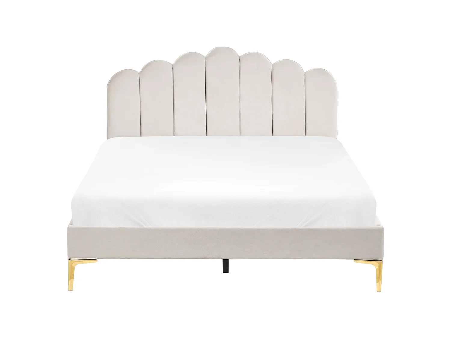Bed Velvet SAUVIAN 160 x 200 cm (EU King Size) Off-White