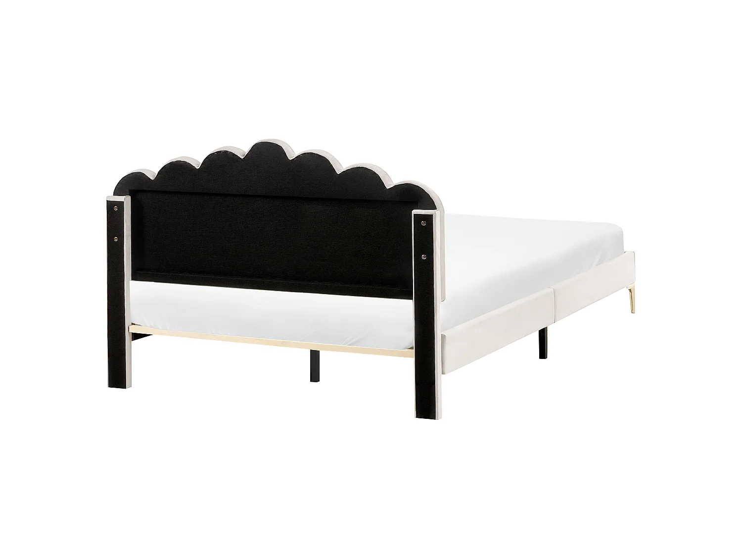 Bed Velvet SAUVIAN 160 x 200 cm (EU King Size) Off-White
