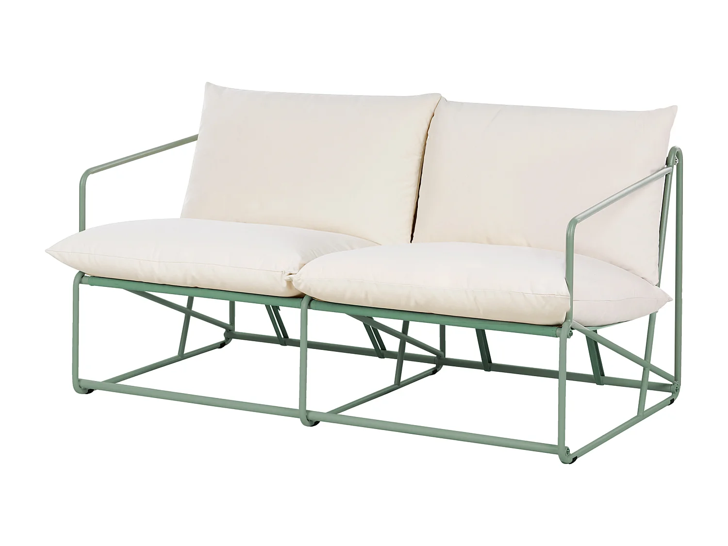 Canapé de jardin 2 places PONTE Métal Vert