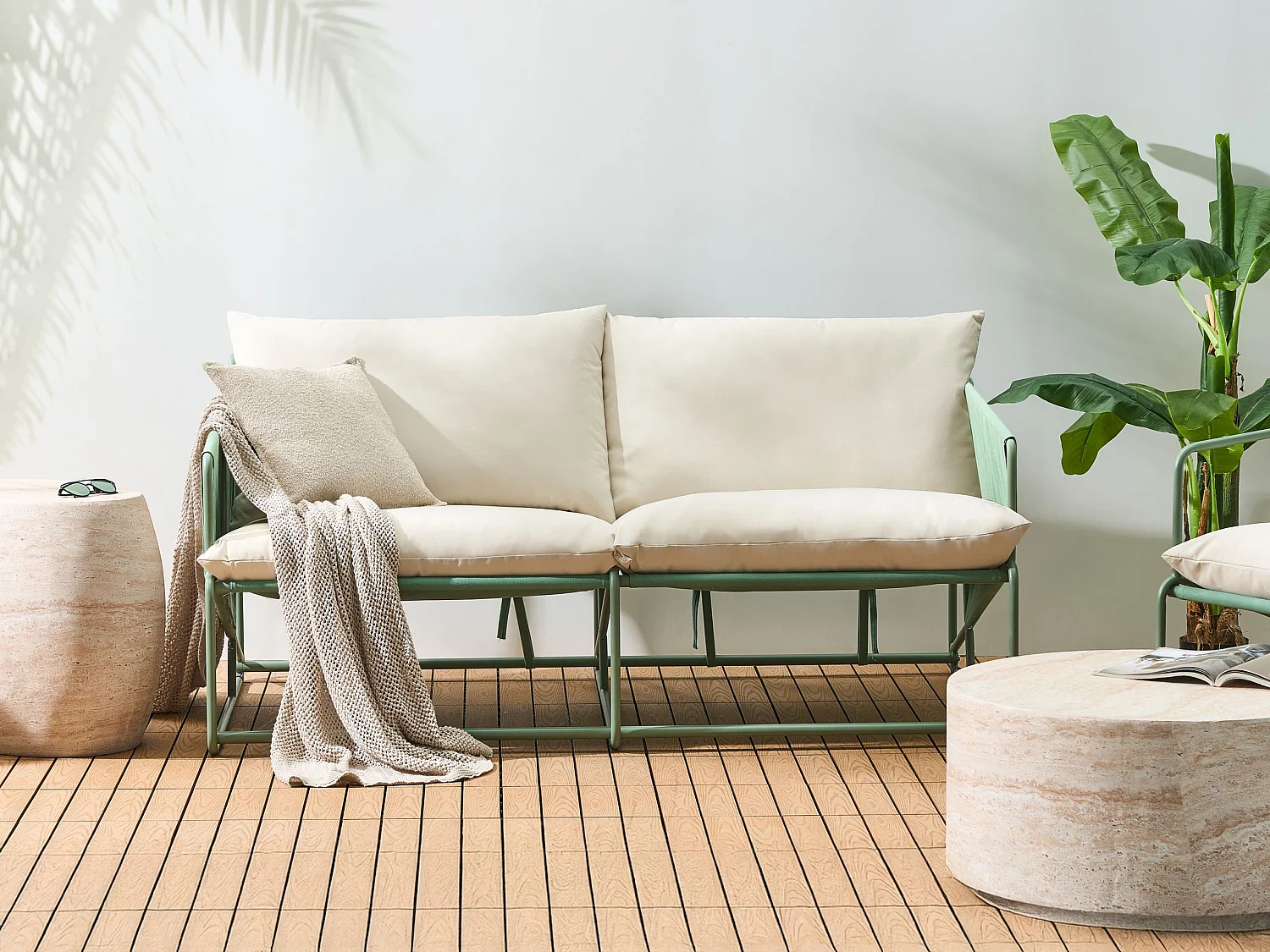 Canapé de jardin 2 places PONTE Métal Vert