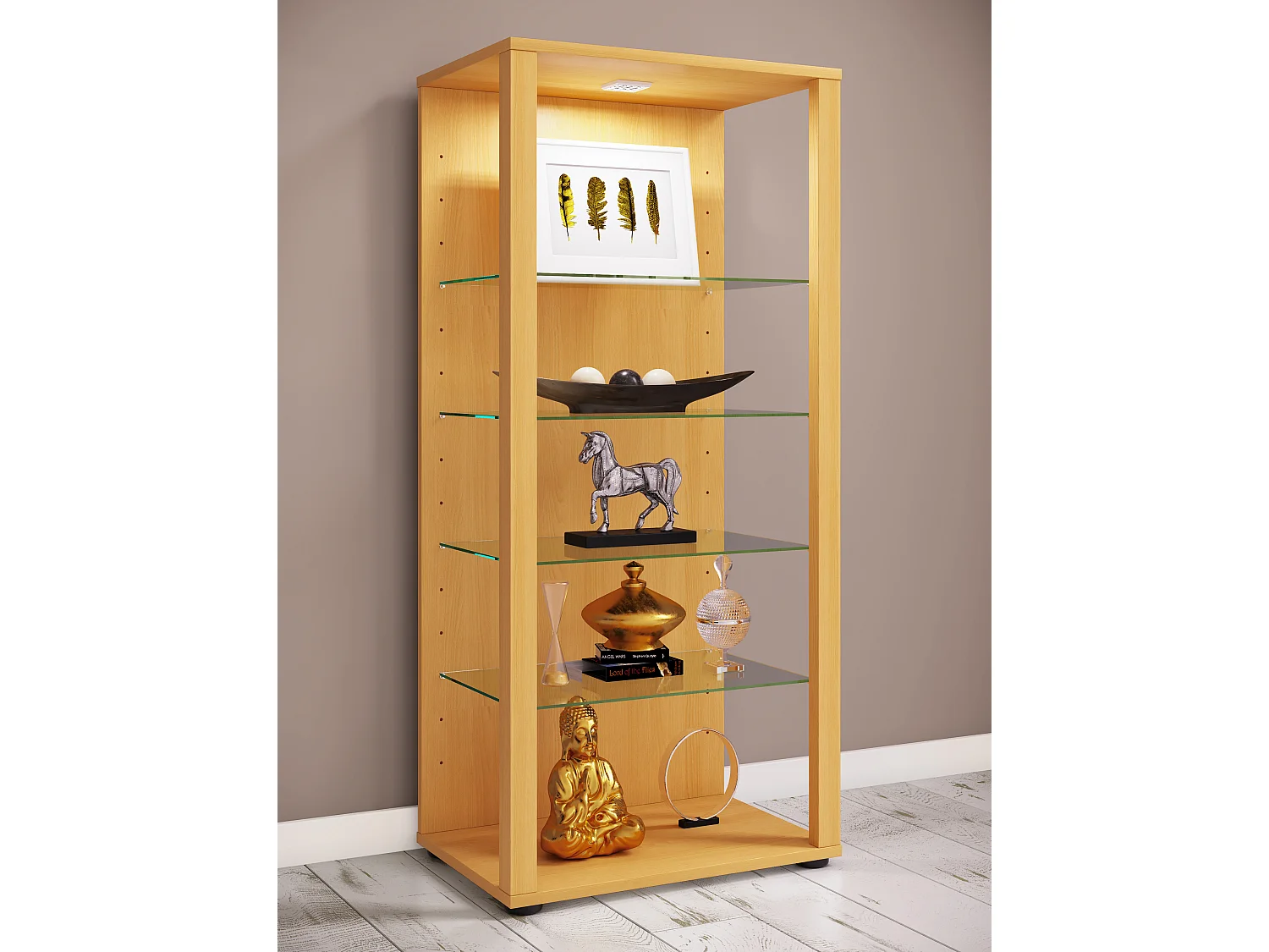 Holz Glas Stand Vitrine Sammelvitrine Glasol lll