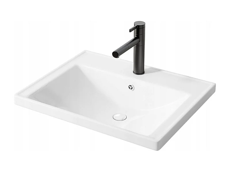 Umywalka ceramiczna biała meblowa wpuszczana w blat prostokątna 52 x 41 cm