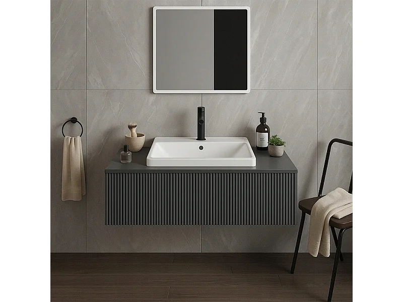 Umywalka ceramiczna biała meblowa wpuszczana w blat prostokątna 52 x 41 cm