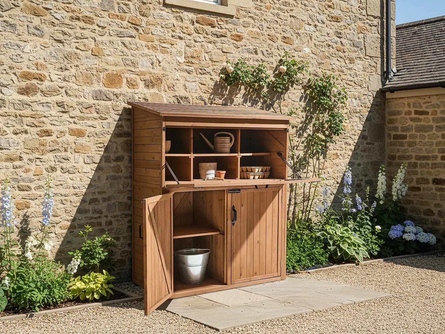 Remise à outils TOFFIA 127 cm 66 cm Marron