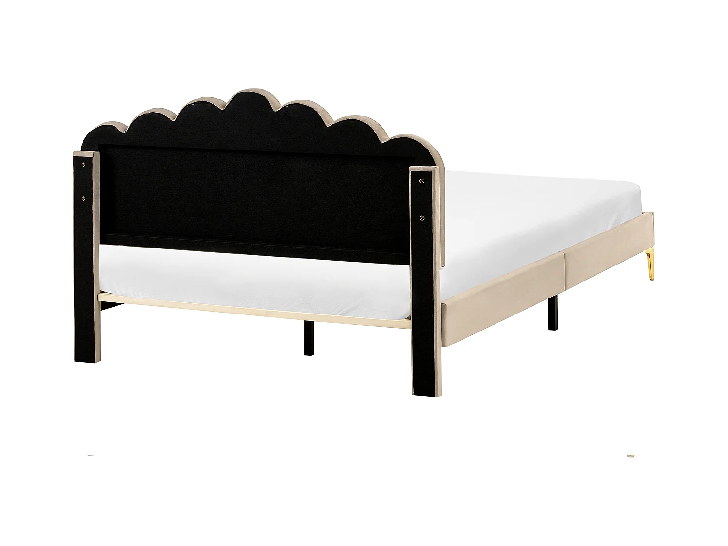 Lit avec sommier Velours SAUVIAN 160 x 200 cm Taupe