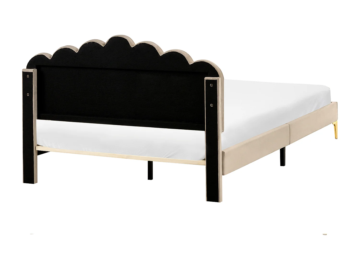 Lit avec sommier Velours SAUVIAN 160 x 200 cm Taupe