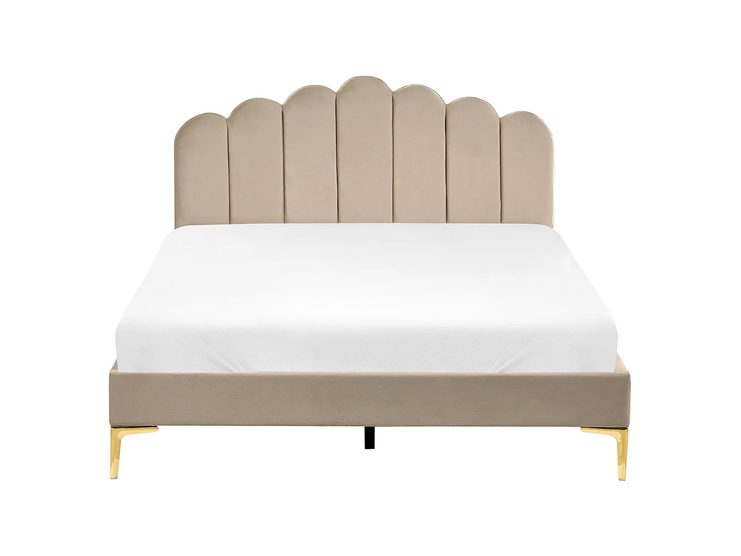 Bed Velvet SAUVIAN 160 x 200 cm (EU King Size) Taupe