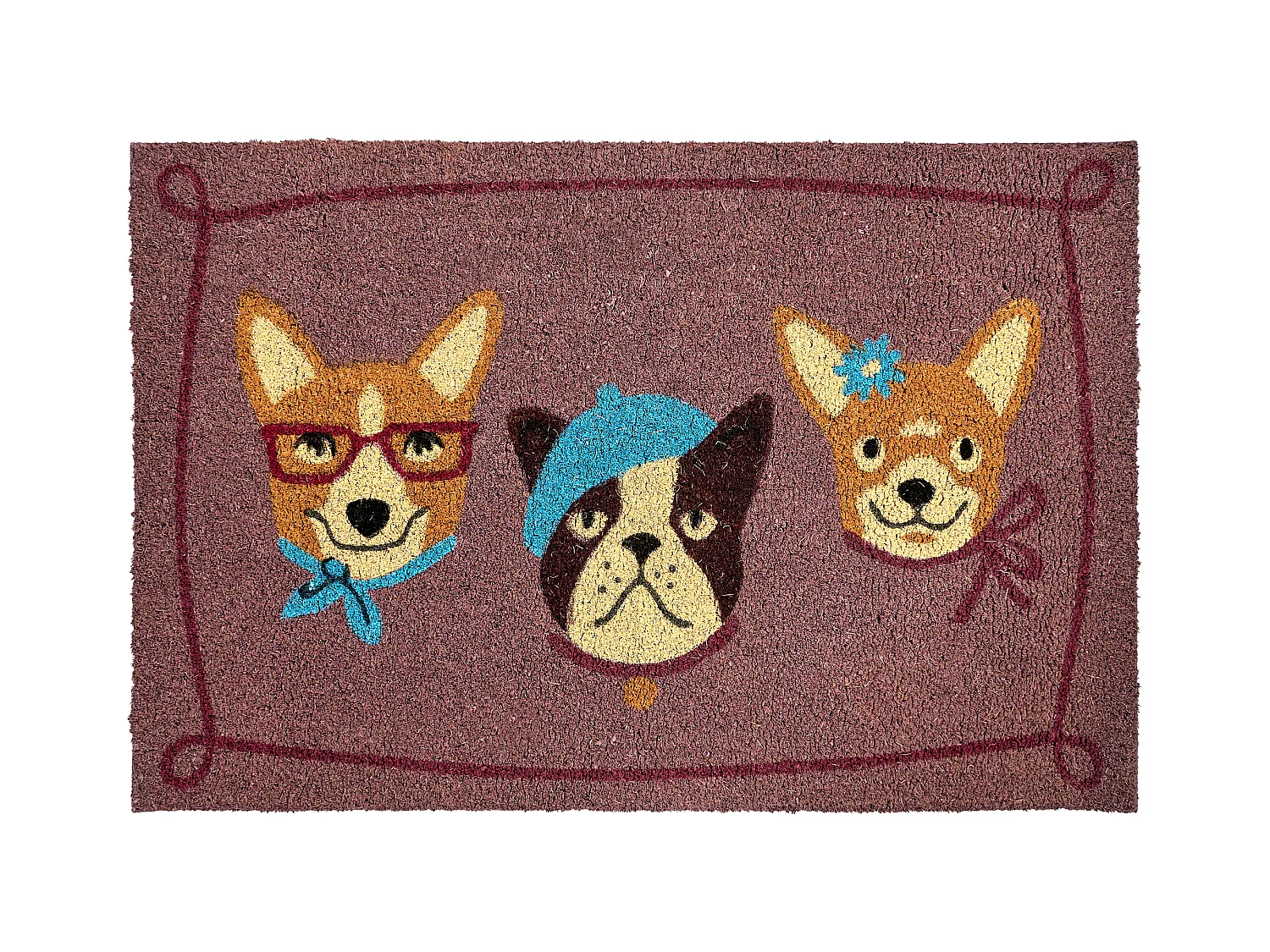Paillasson BABABU Multicolore 60 x 90 cm Chien Fibre de coco
