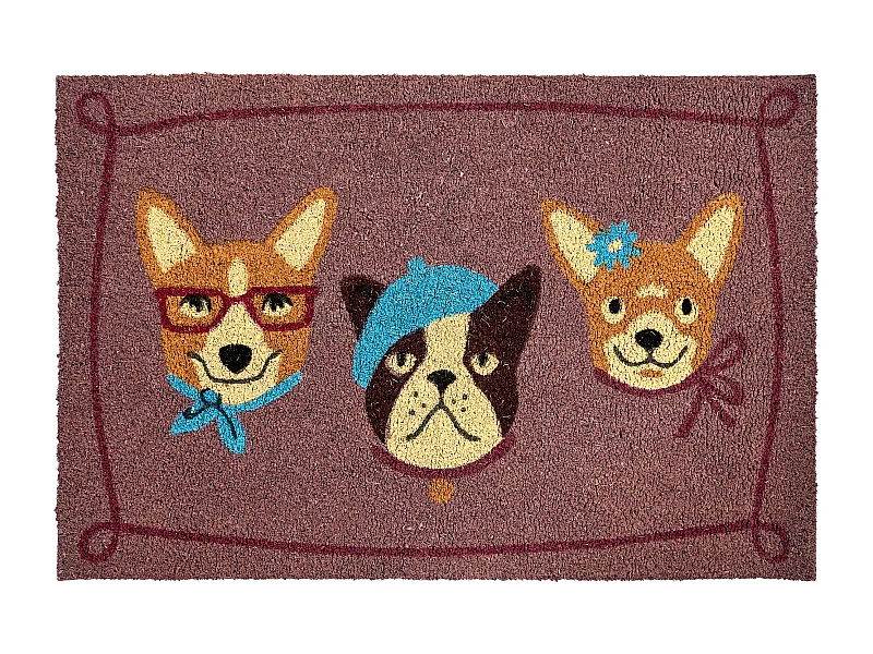 Paillasson BABABU Multicolore 60 x 90 cm Chien Fibre de coco