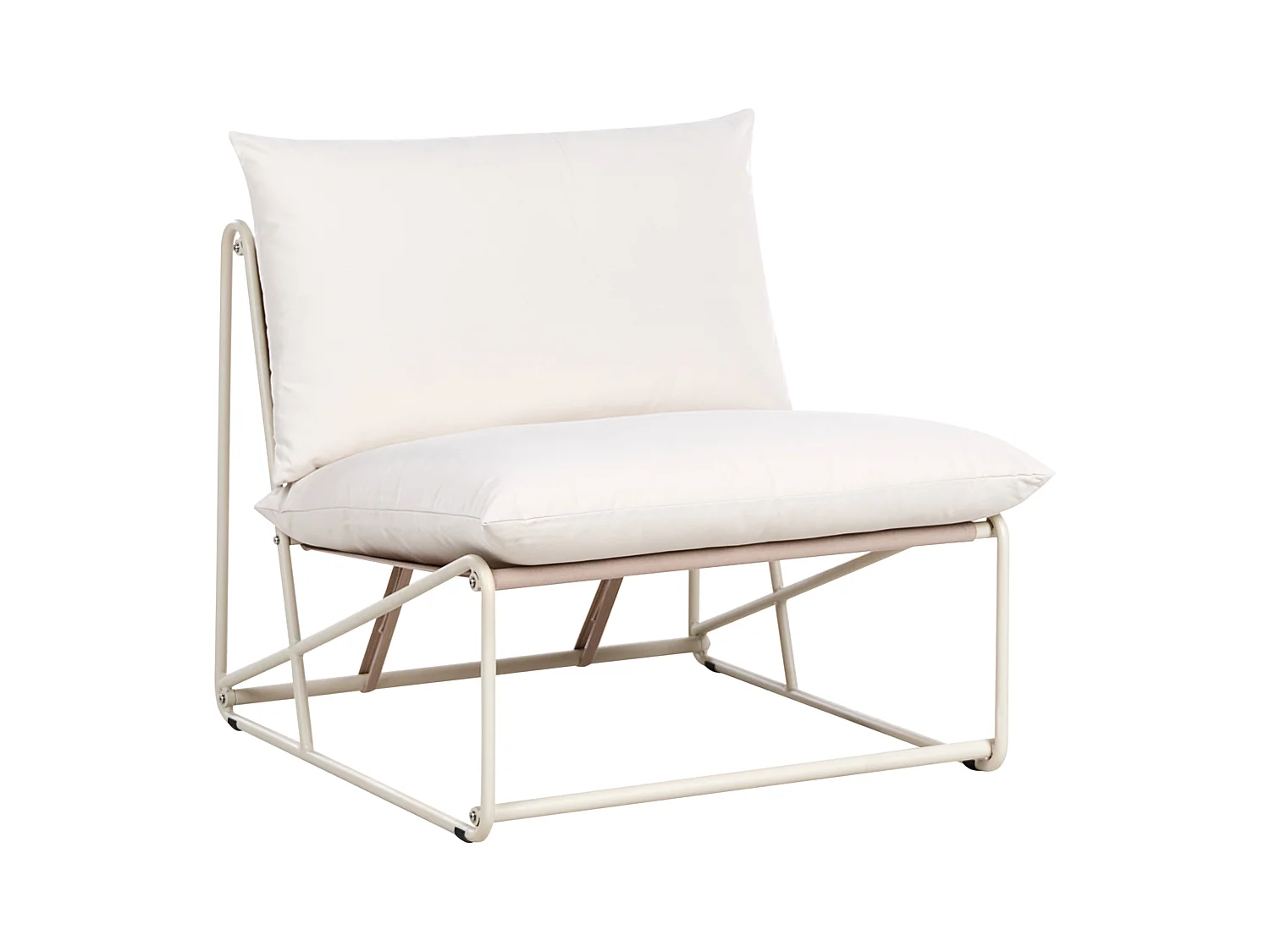Chaise de jardin avec coussin PICO Métal Beige clair