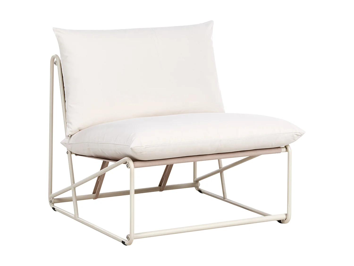 Chaise de jardin avec coussin PICO Métal Beige clair