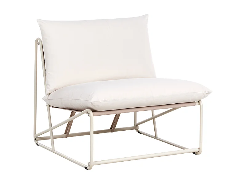 Chaise de jardin avec coussin PICO Métal Beige clair