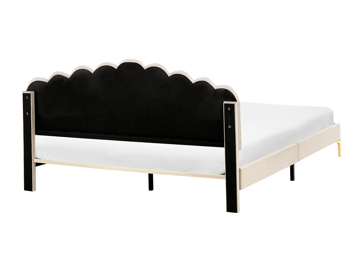 Lit avec sommier Velours SAUVIAN 180 x 200 cm Beige