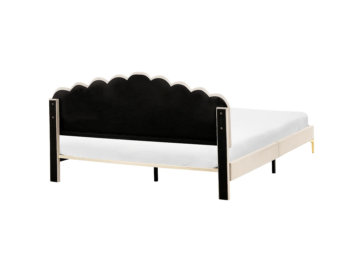 Lit avec sommier Velours SAUVIAN 180 x 200 cm Beige