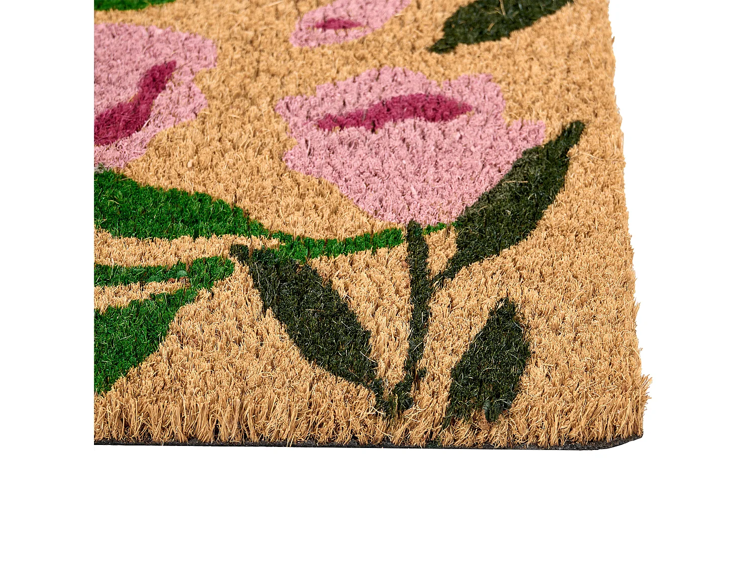 Paillasson MANGUAO Naturel 60 x 90 cm Fleur Fibre de coco