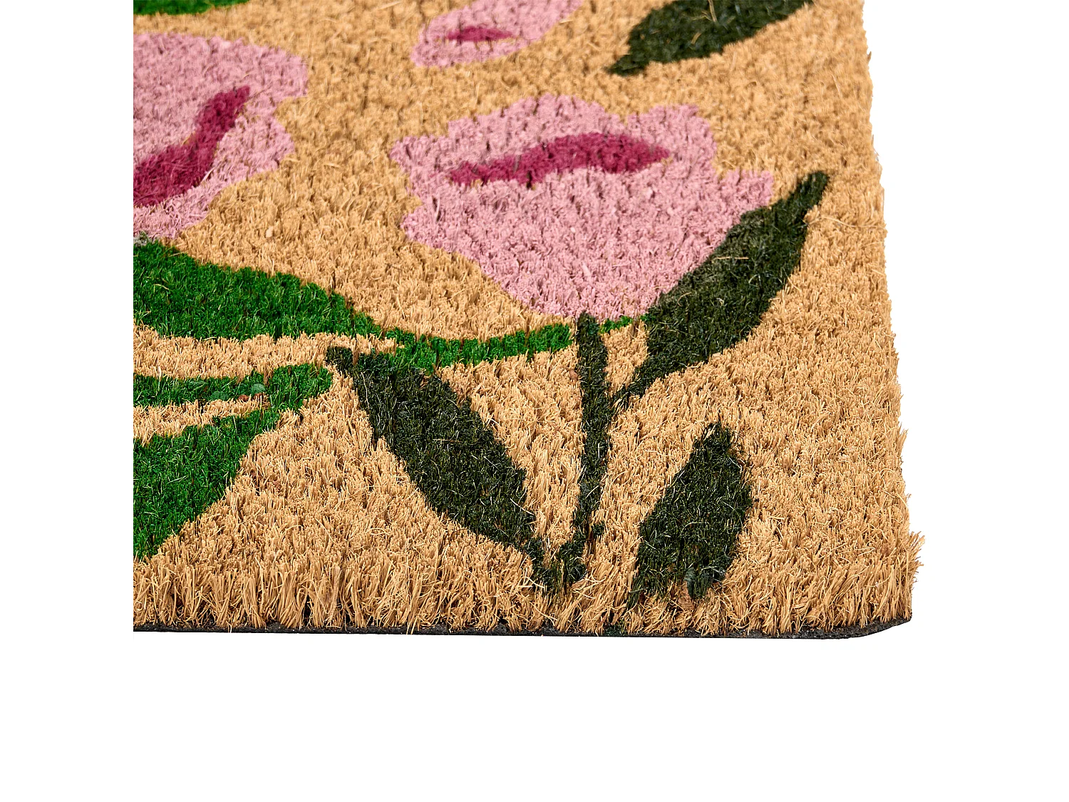 Paillasson MANGUAO Naturel 60 x 90 cm Fleur Fibre de coco