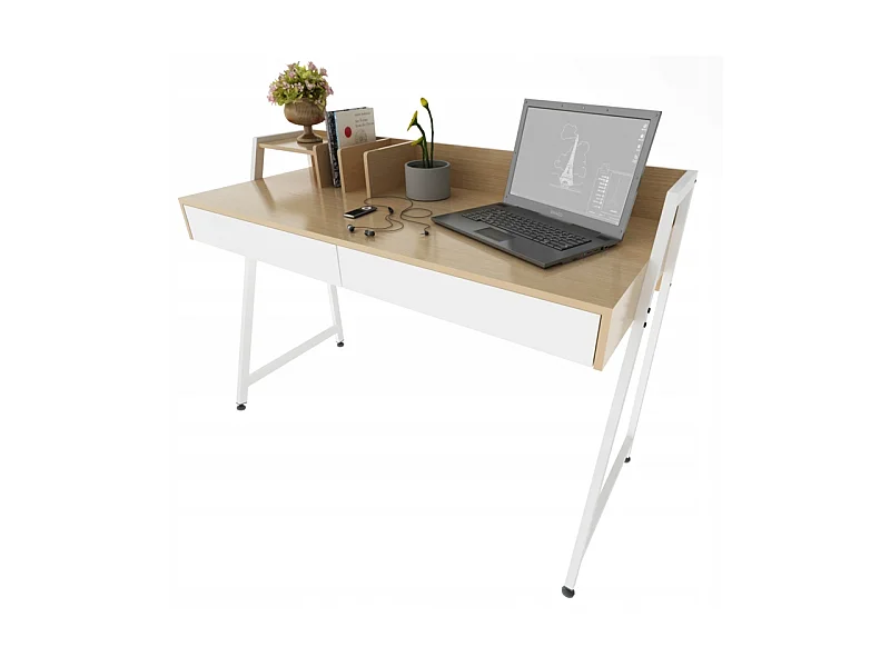MESA DE COMPUTADOR MODERNA PARA JOVENS LOFT PREMIUM 124 CM COM PRATELEIRAS