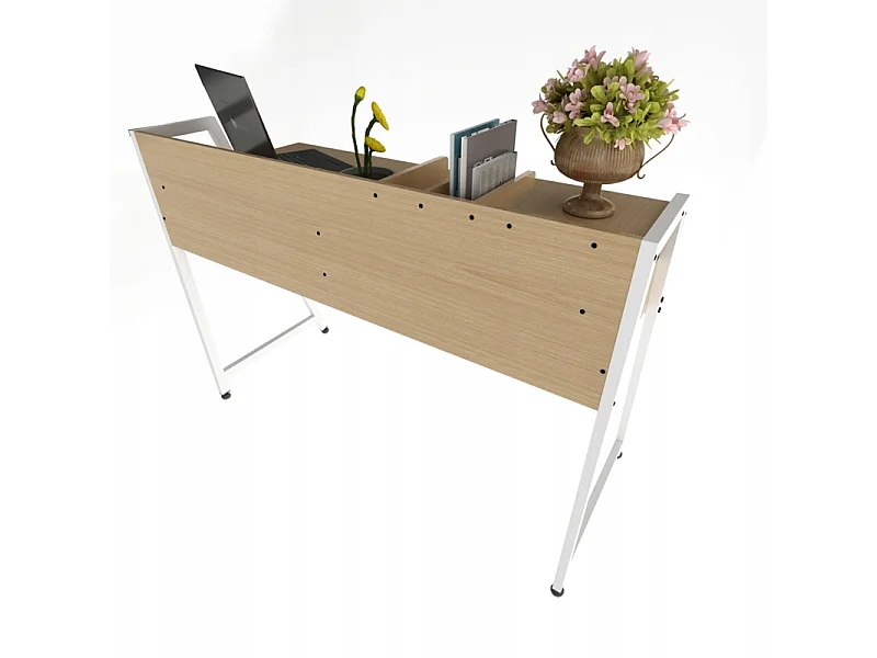 Biurko komputerowe młodzieżowe nowoczesne loft premium 124 cm z półkami