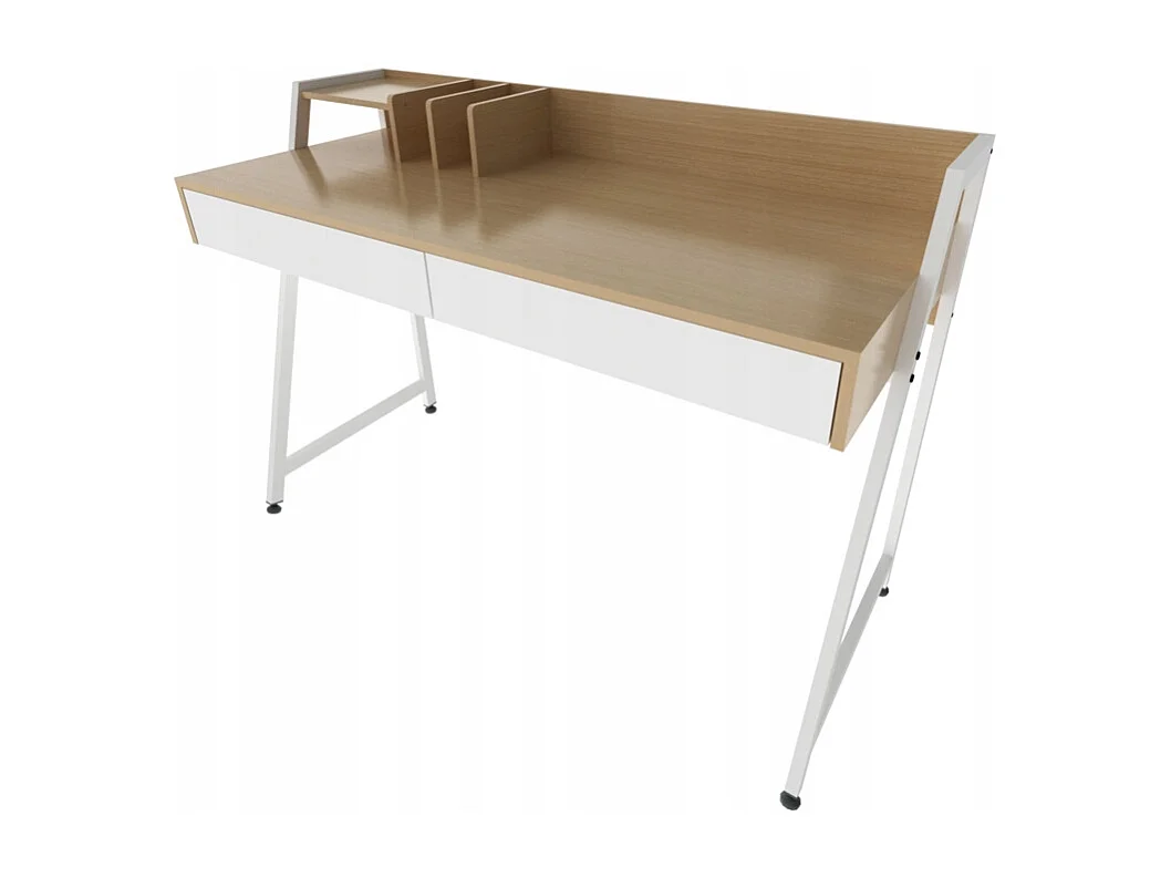 Biurko komputerowe młodzieżowe nowoczesne loft premium 124 cm z półkami