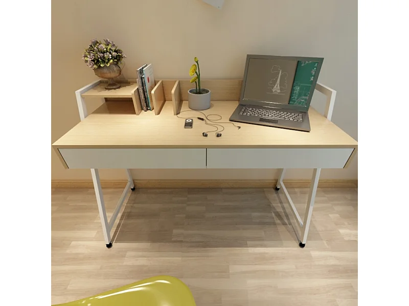 Biurko komputerowe młodzieżowe nowoczesne loft premium 124 cm z półkami