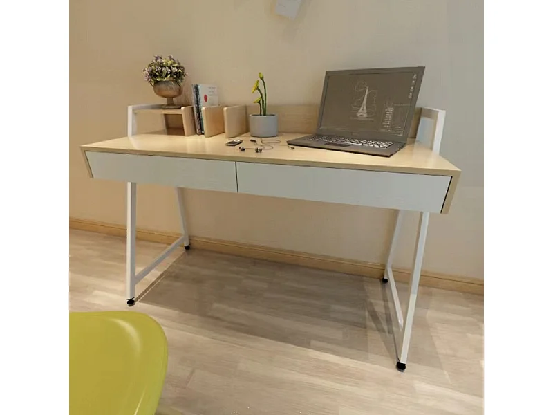 Biurko komputerowe młodzieżowe nowoczesne loft premium 124 cm z półkami