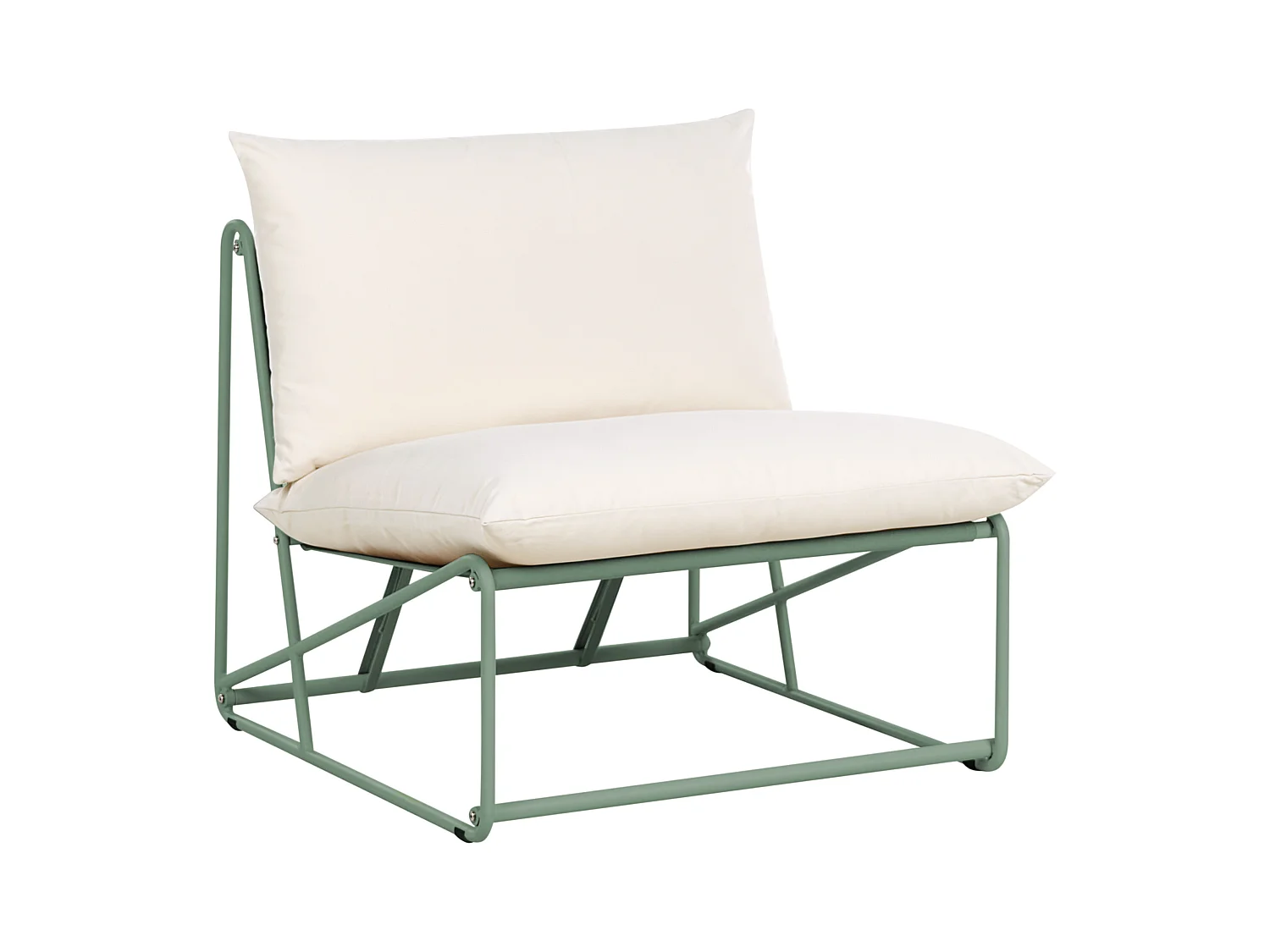 Chaise de jardin avec coussin PICO Métal Vert