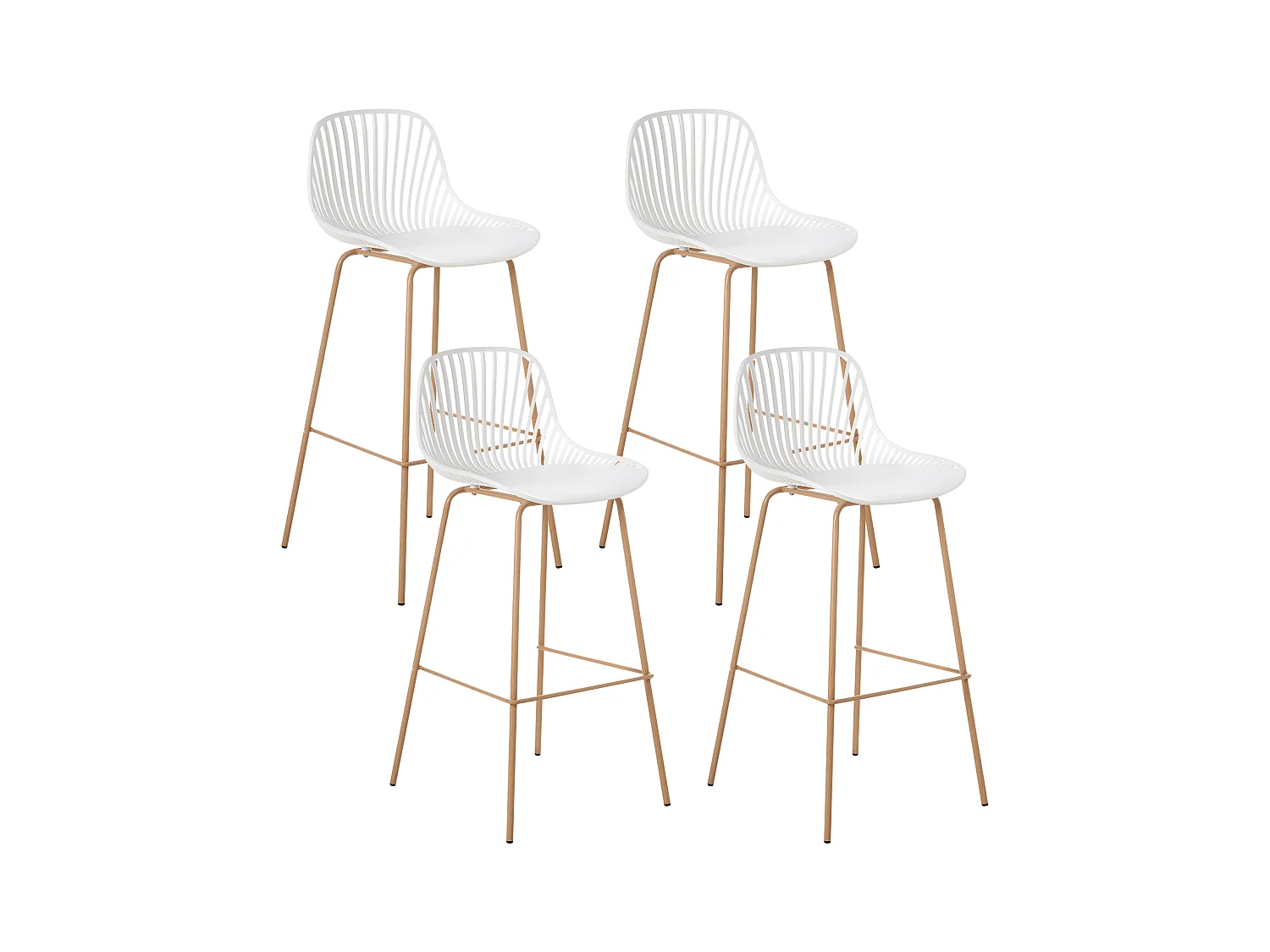 Lot de 4 chaises de bar KLEVE Blanc