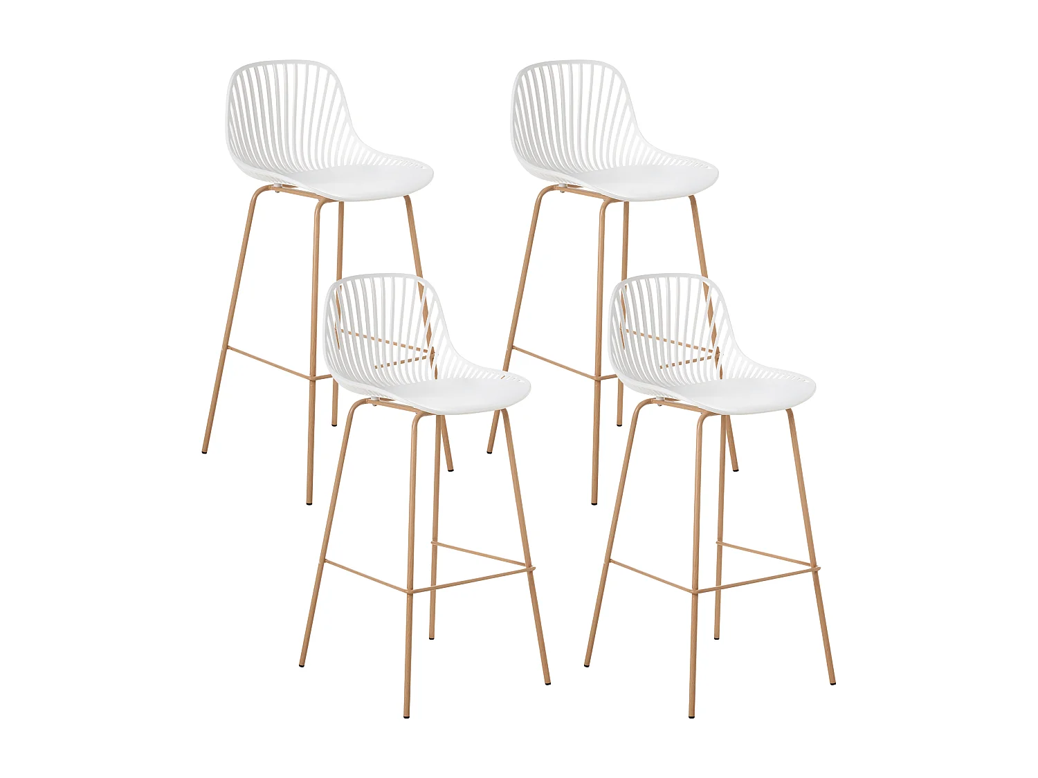 Lot de 4 chaises de bar KLEVE Blanc