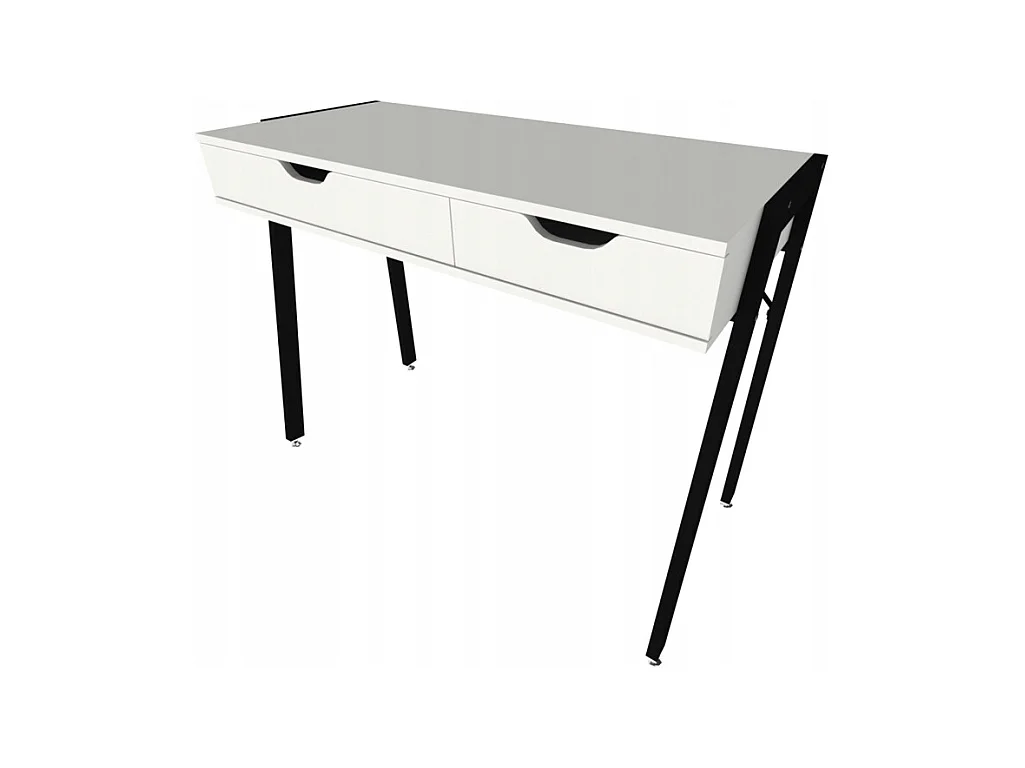 MODERNO SCRIVANIA CON CASSETTI LOFT BIANCO SU GAMBE NERE PREMIUM 80 CM