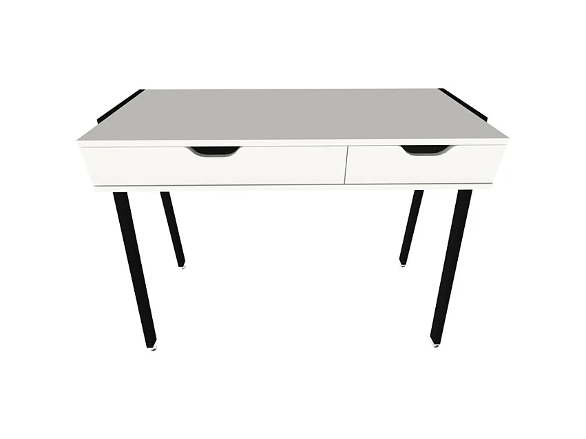 MODERNO SCRIVANIA CON CASSETTI LOFT BIANCO SU GAMBE NERE PREMIUM 80 CM