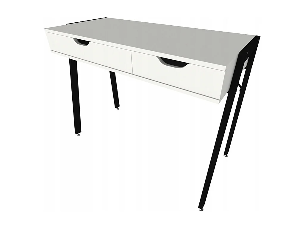 BUREAU MODERNE AVEC TIROIRS LOFT BLANC SUR PIEDS NOIRS PREMIUM 80 CM