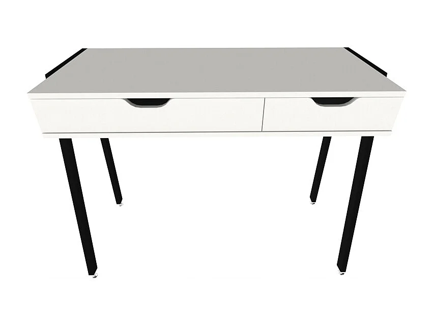 BUREAU MODERNE AVEC TIROIRS LOFT BLANC SUR PIEDS NOIRS PREMIUM 80 CM