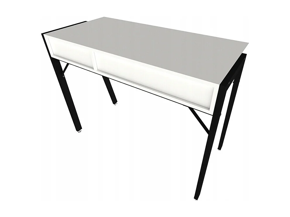 BUREAU MODERNE AVEC TIROIRS LOFT BLANC SUR PIEDS NOIRS PREMIUM 80 CM