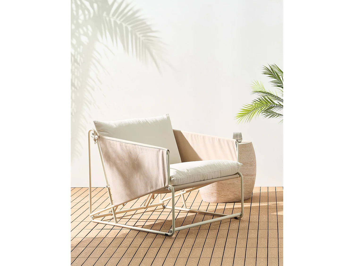 Chaise de jardin avec coussin PONTE Métal Taupe