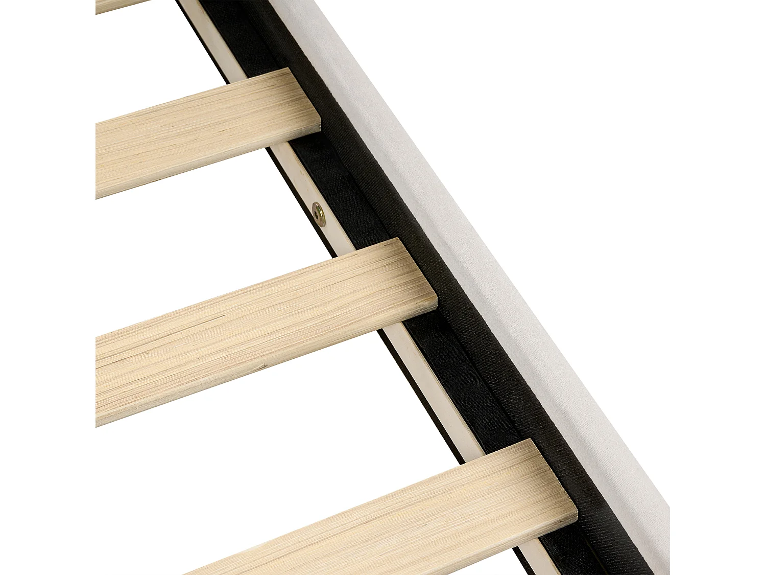 Lit avec sommier Velours SAUVIAN 180 x 200 cm Blanc cassé