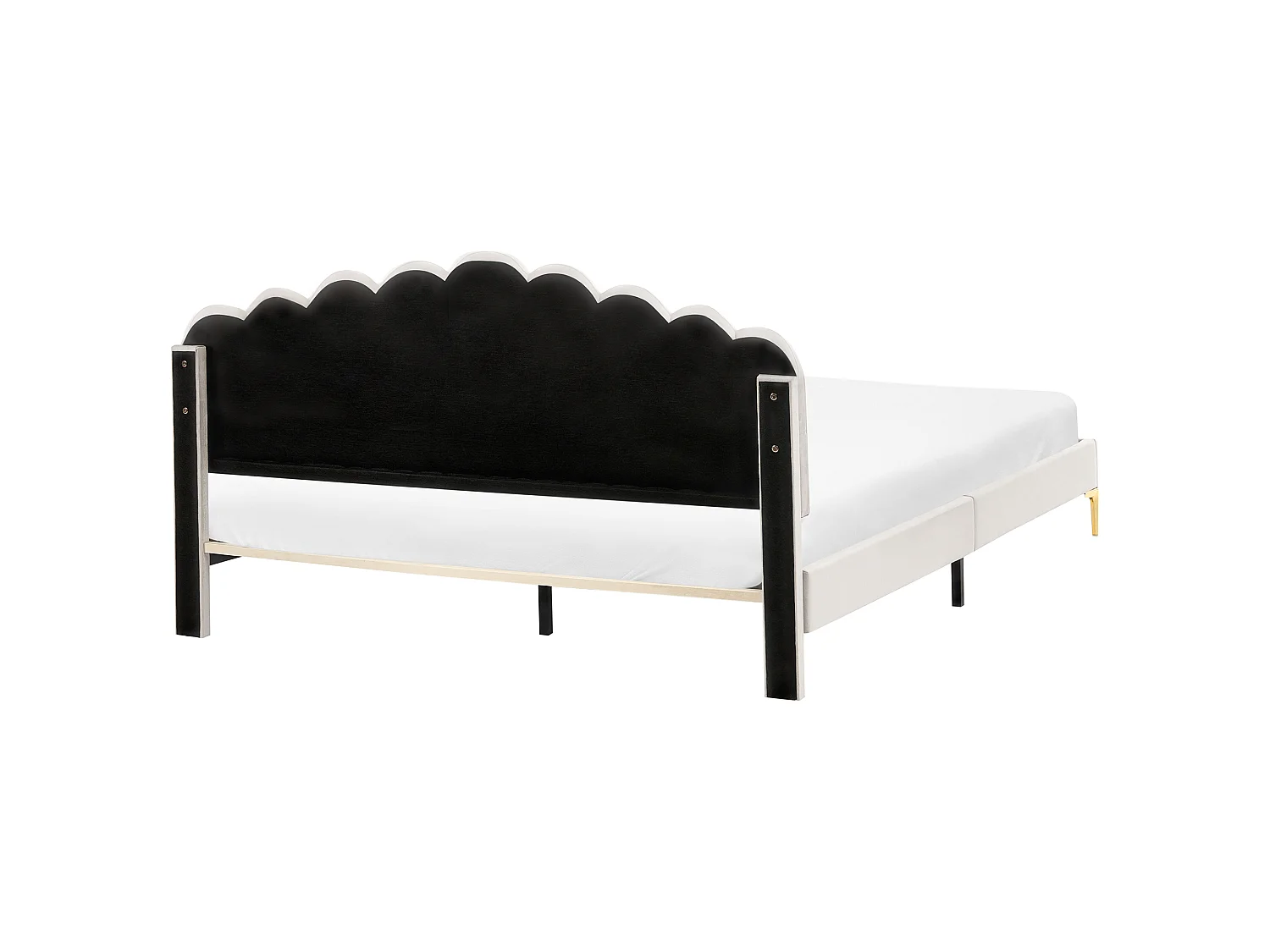 Bed Velvet SAUVIAN 180 x 200 cm (EU Super King) Off-White