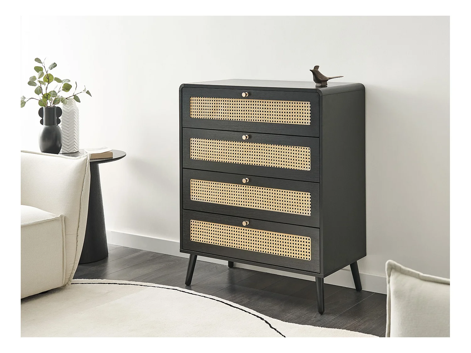 Commode à 4 tiroirs MOURA Noir