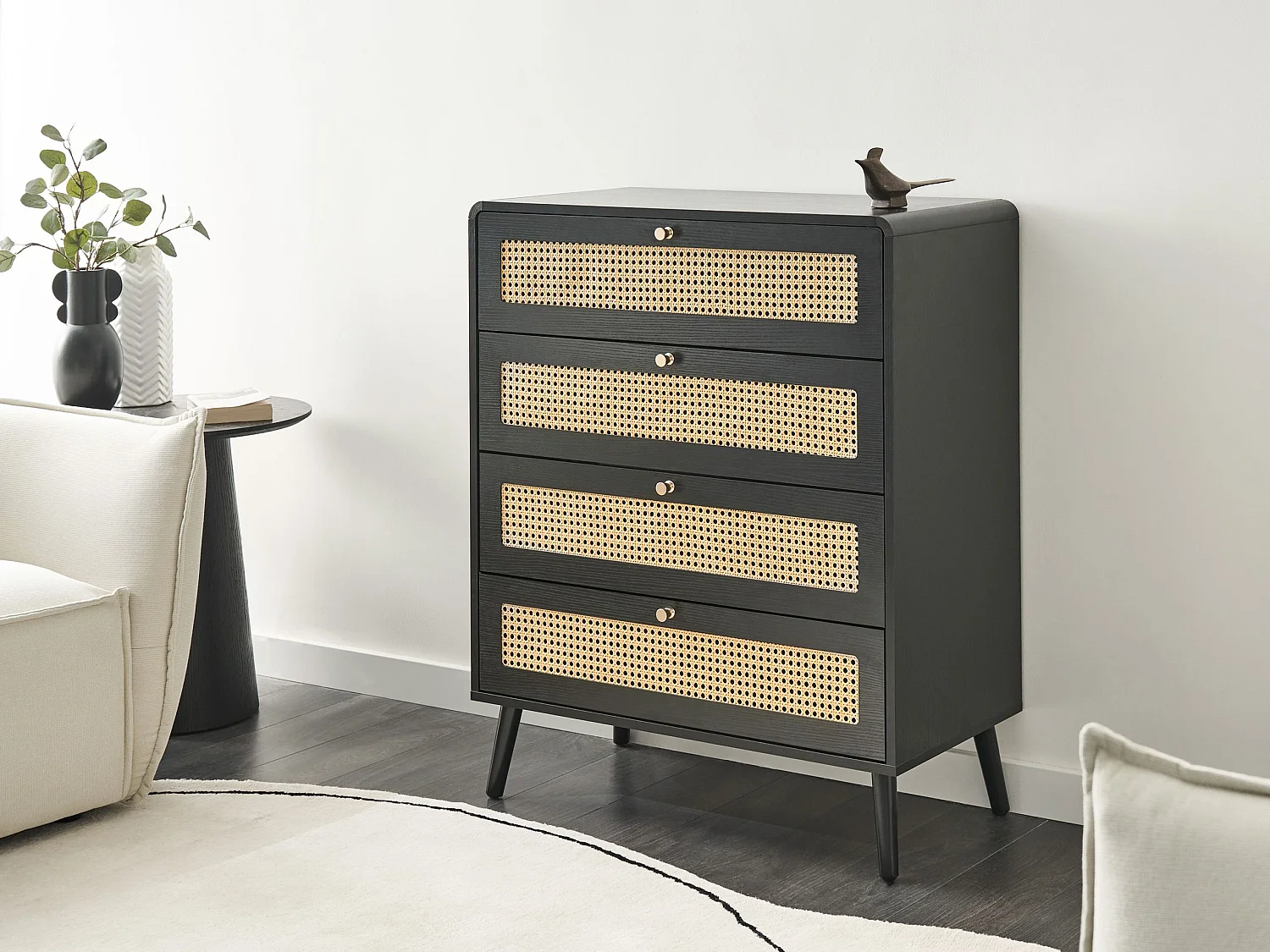 Commode à 4 tiroirs MOURA Noir