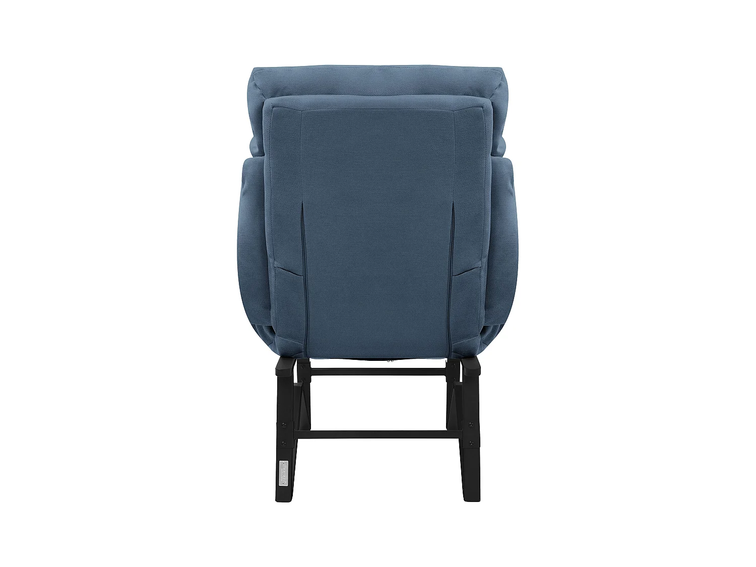 Fauteuil relax bleu en lin structure acier dossier et repose-pied réglables accoudoirs rabattables siège inclinable rembourré chaise longue lecture