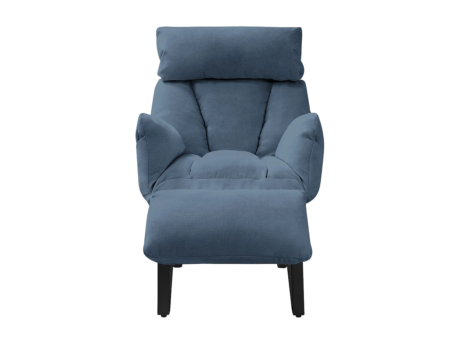 ML-Design Poltrona reclinabile blu, in lino, con schienale regolabile, poltroncina relax da lettura, sedia lounge imbottita, divano per soggiorno