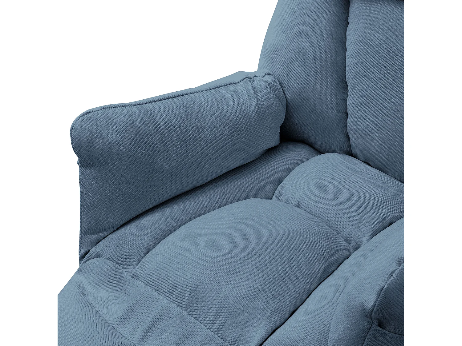 ML-Design Poltrona reclinabile blu, in lino, con schienale regolabile, poltroncina relax da lettura, sedia lounge imbottita, divano per soggiorno