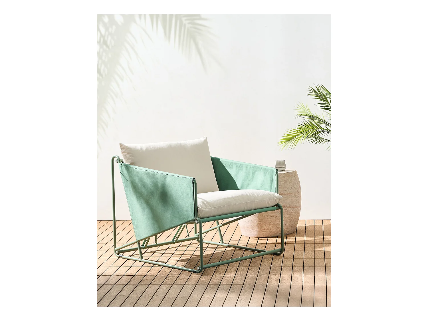 Chaise de jardin avec coussin PONTE Métal Vert