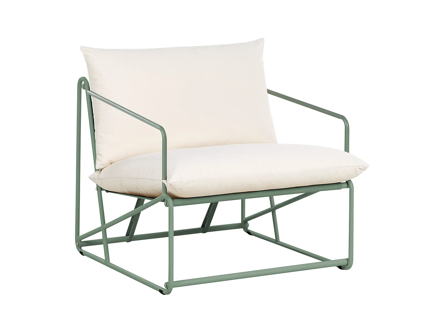 Chaise de jardin avec coussin PONTE Métal Vert