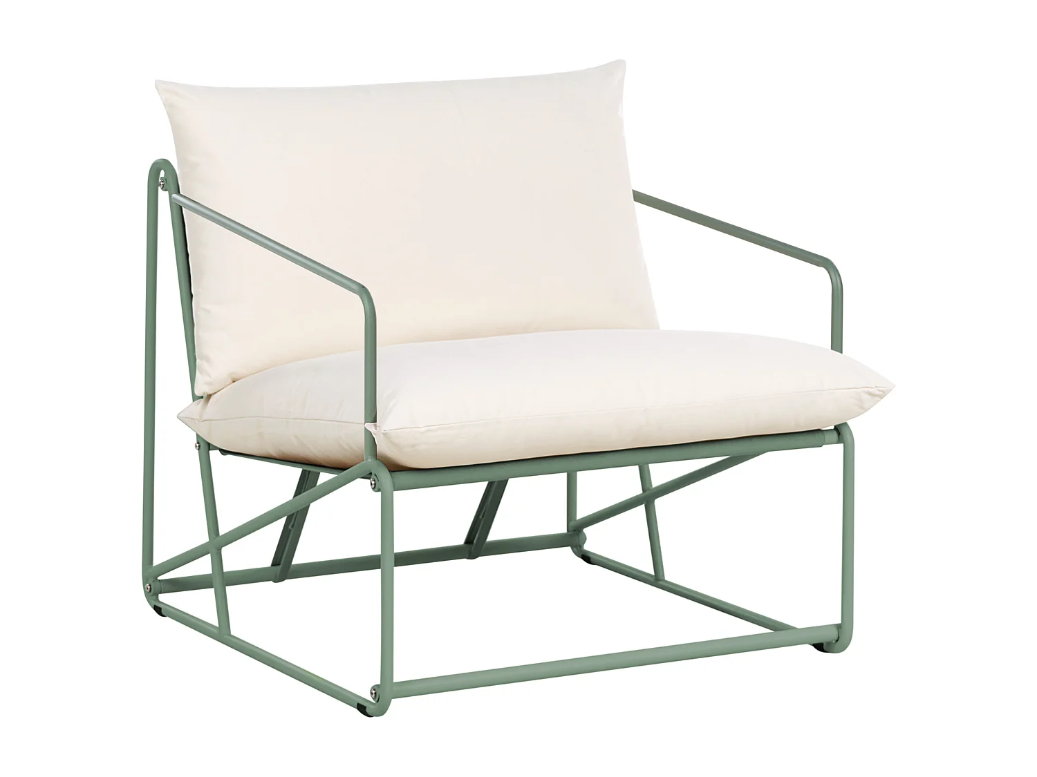 Chaise de jardin avec coussin PONTE Métal Vert