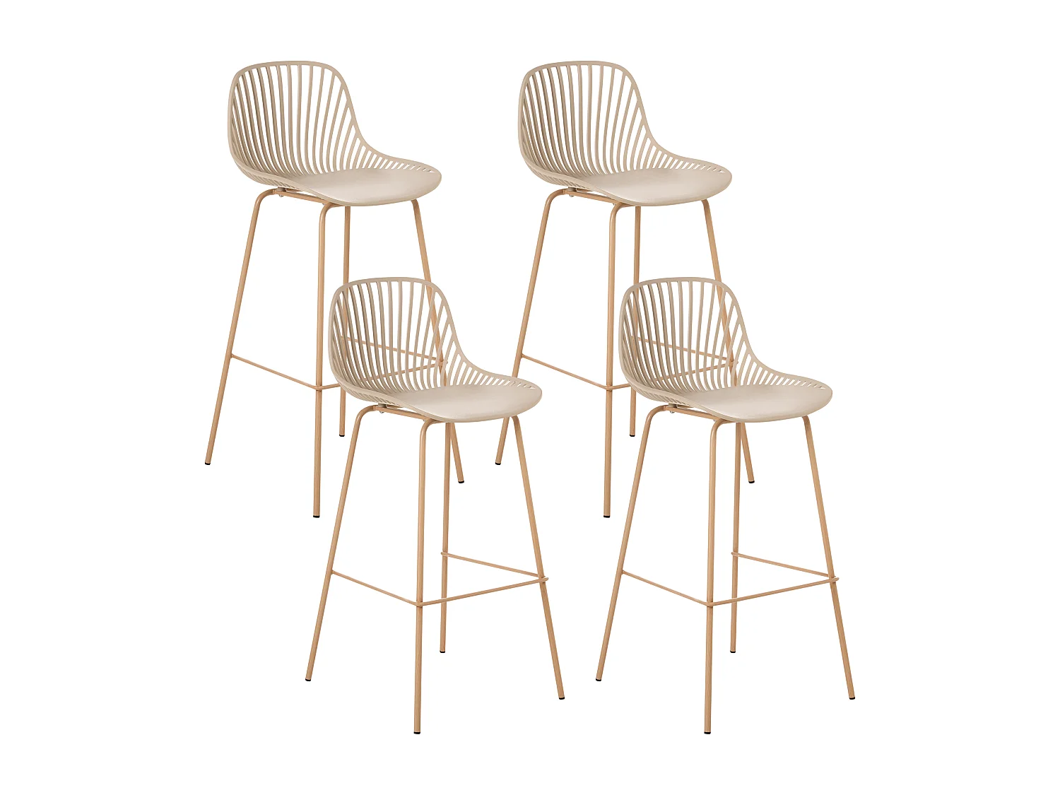 Lot de 4 chaises de bar KLEVE Beige