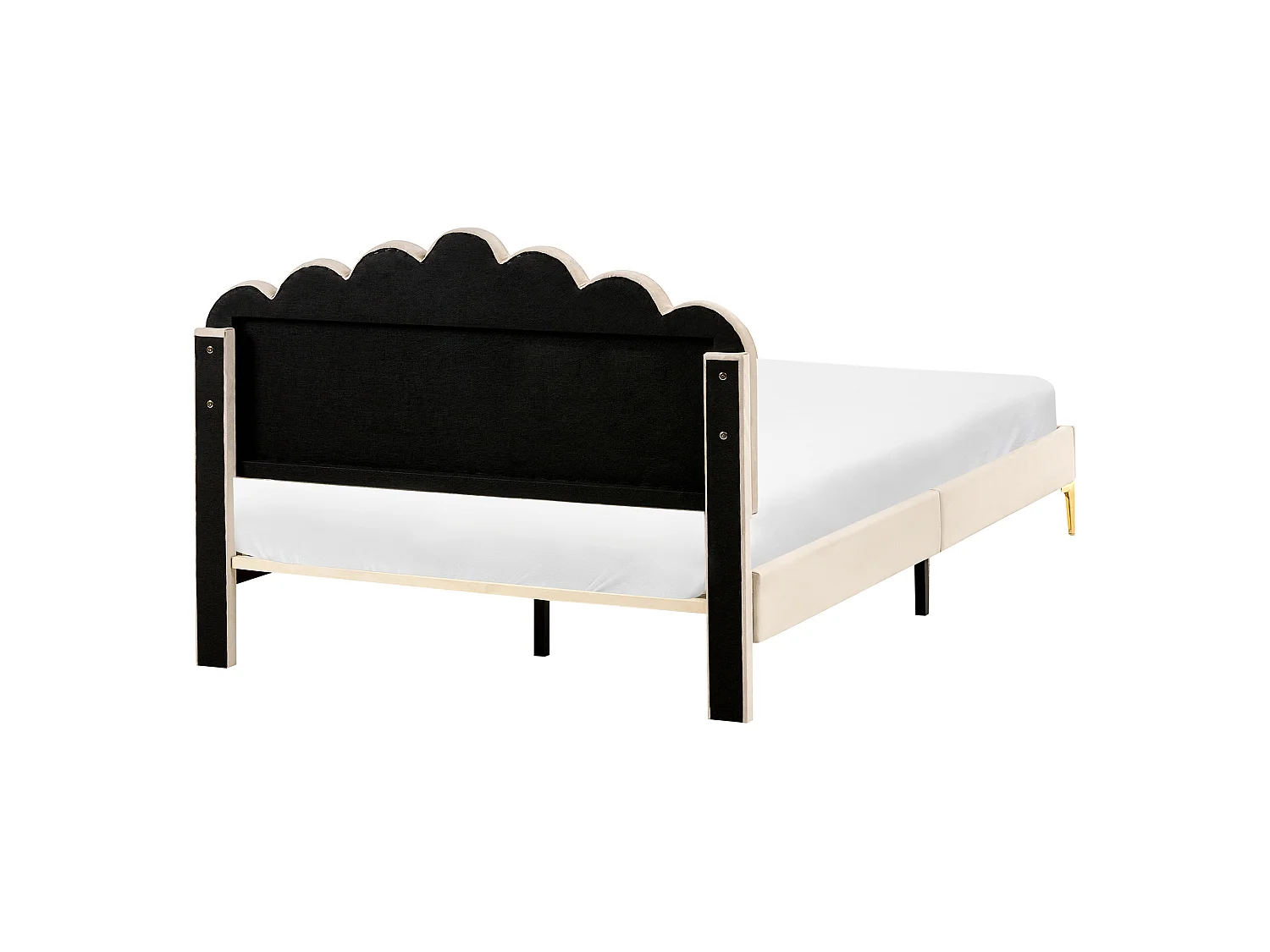 Lit avec sommier Velours SAUVIAN 140 x 200 cm Beige