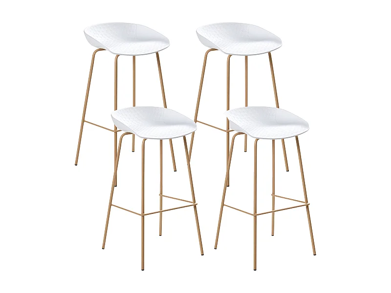 Lot de 4 chaises de bar VENLO Blanc