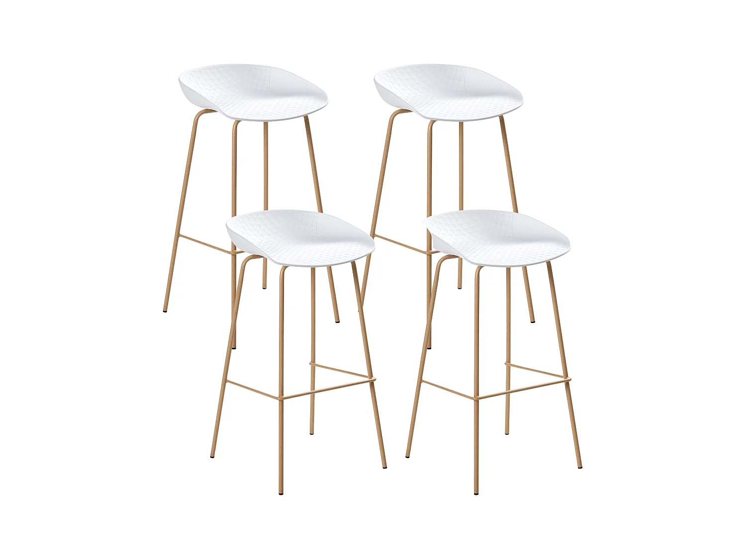 Lot de 4 chaises de bar VENLO Blanc