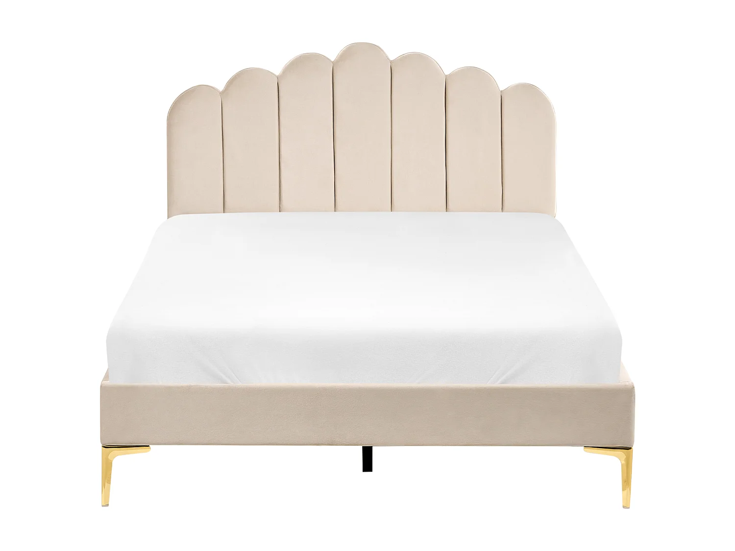 Lit avec sommier Velours SAUVIAN 120 x 200 cm Beige