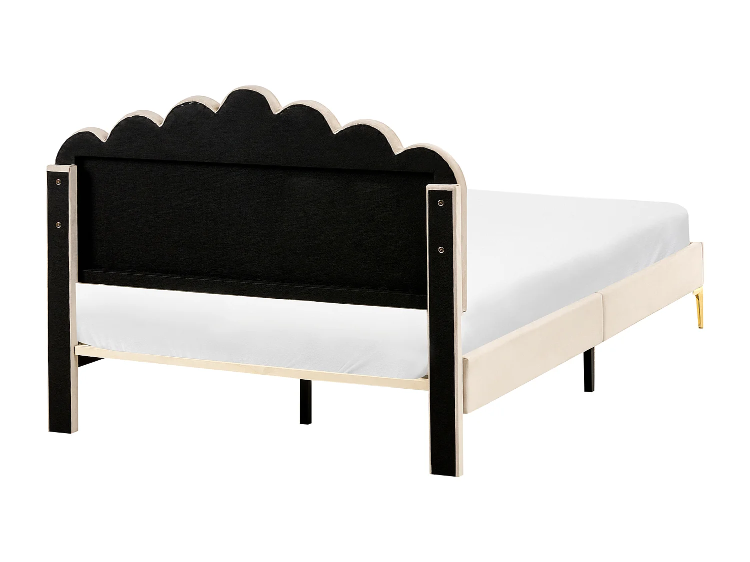 Lit avec sommier Velours SAUVIAN 120 x 200 cm Beige